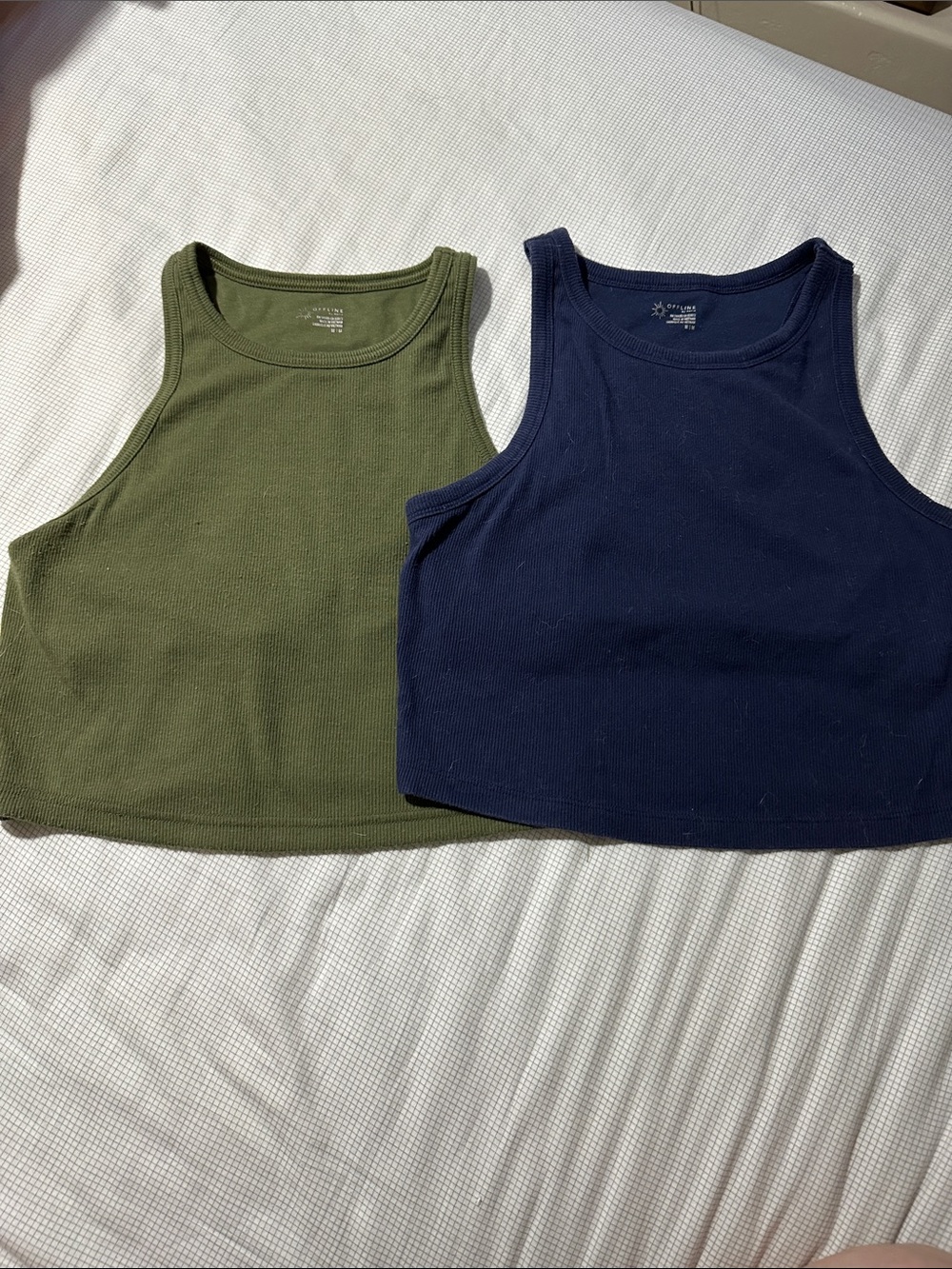 Two aerie cropped ribbed tank tops